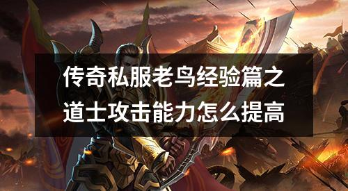 传奇私服老鸟经验篇之道士攻击能力怎么提高